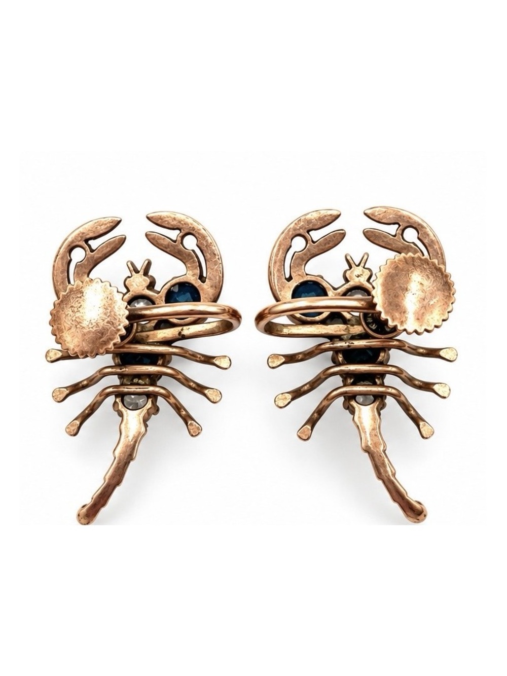 Vintage Scorpion Rhinestone Screwback Earring - Picture 2 of 3